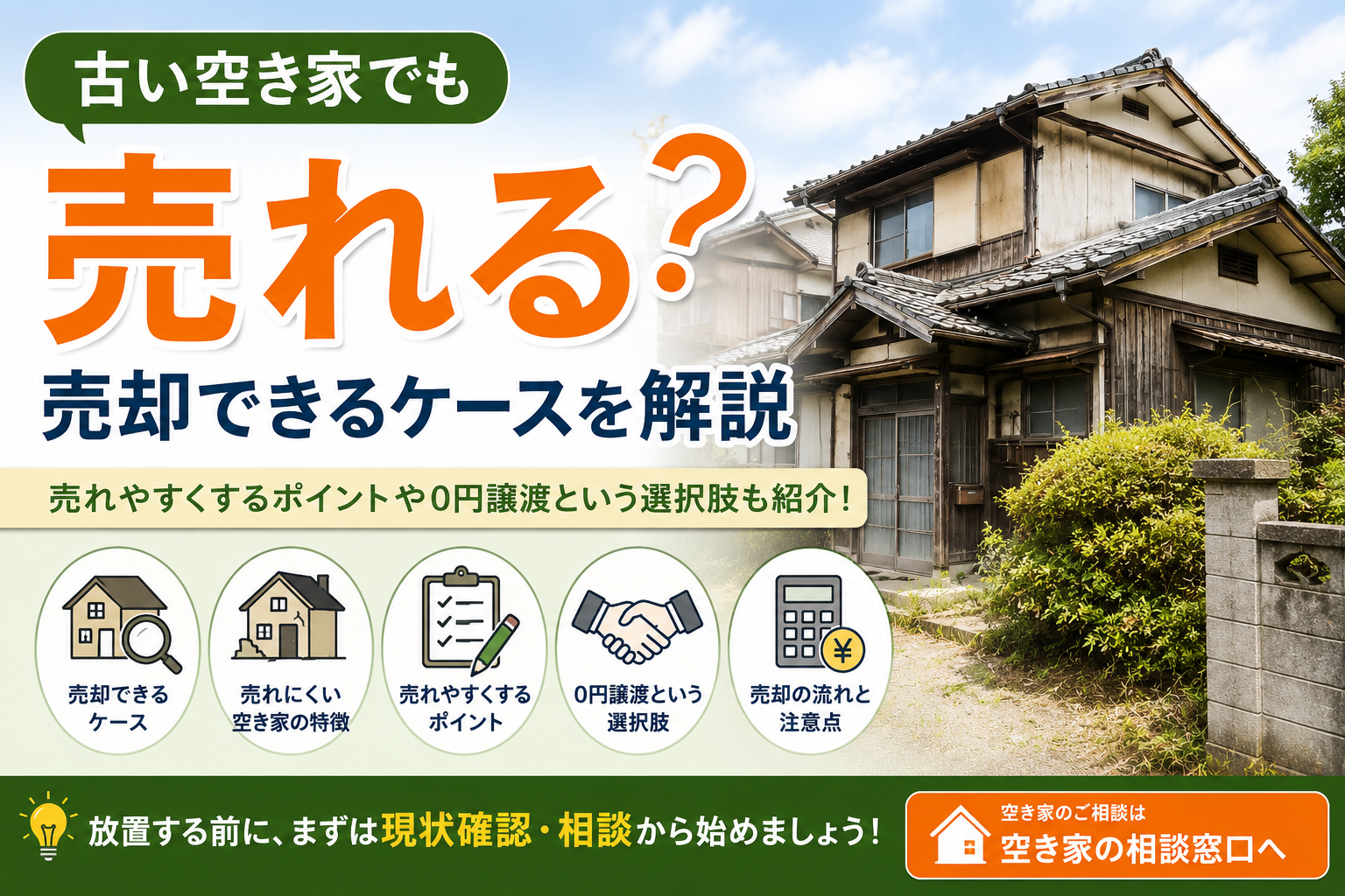 古い空き家でも売れる？