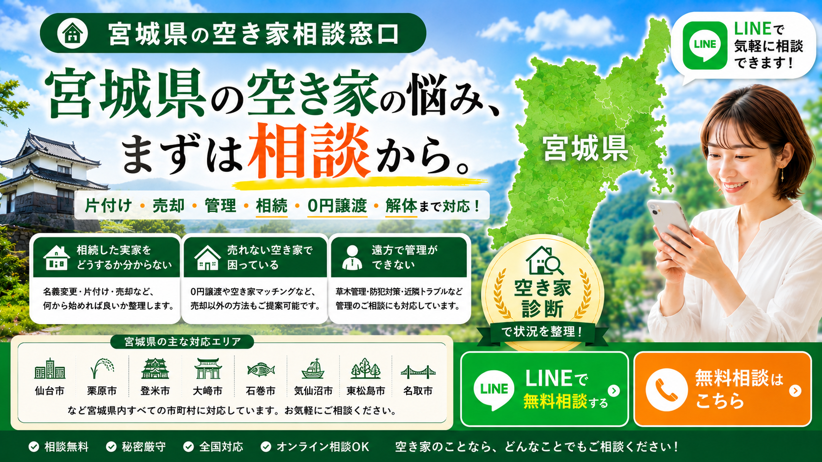 宮城県の空き家の相談窓口