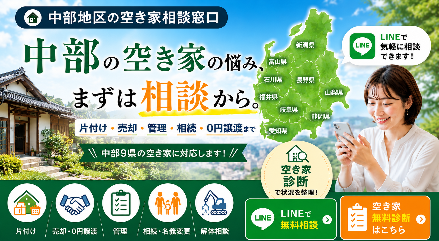 中部地区の空き家の相談窓口