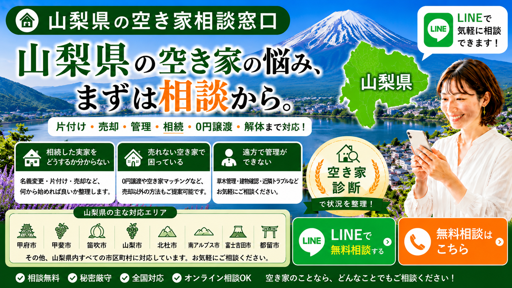 山梨県の空き家の相談窓口