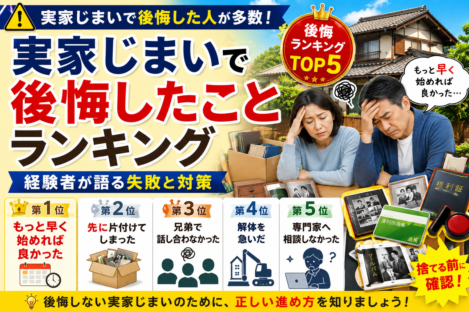 実家じまいで後悔したことランキング