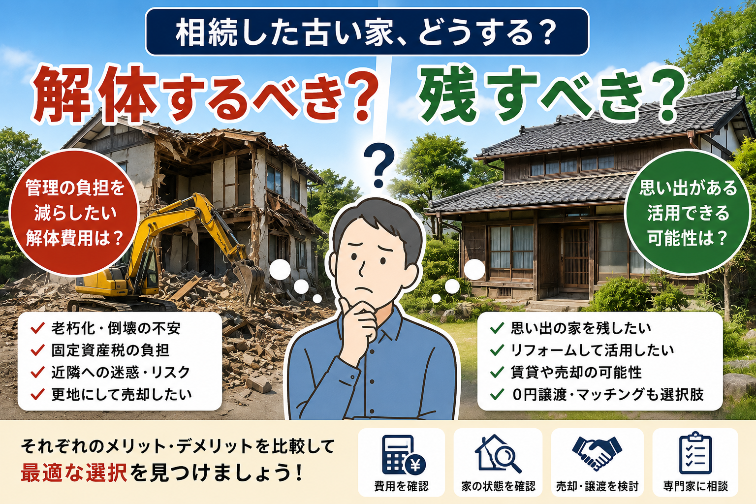 相続した古い家、解体するべき？残すべき？