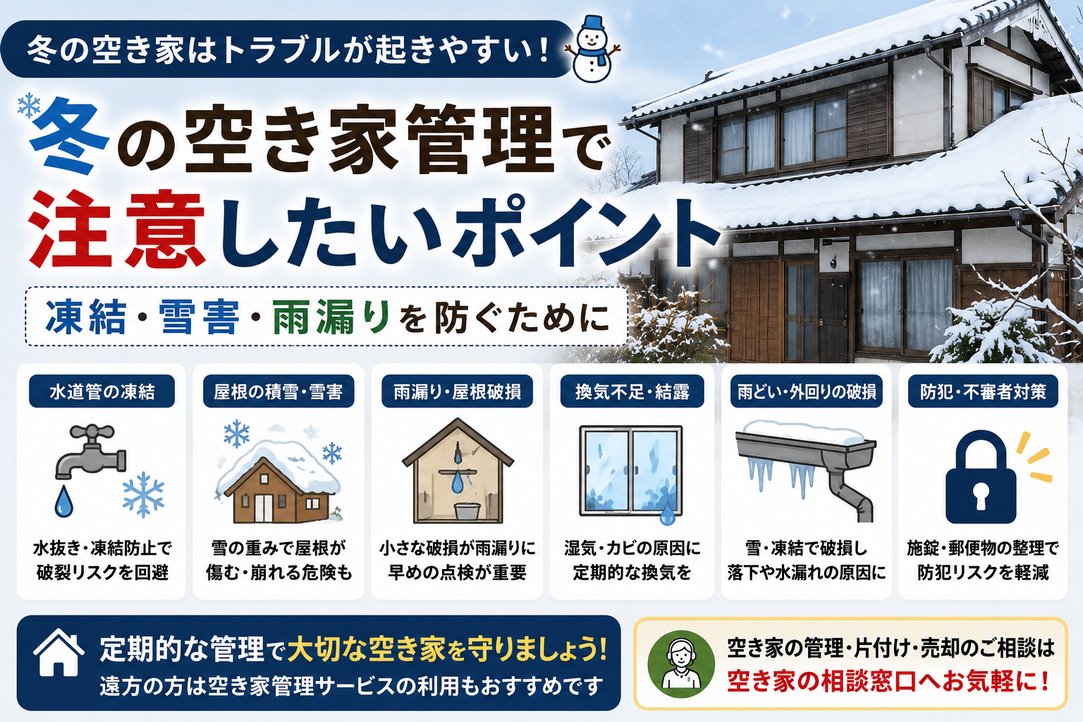 冬の空き家管理で注意したいポイント