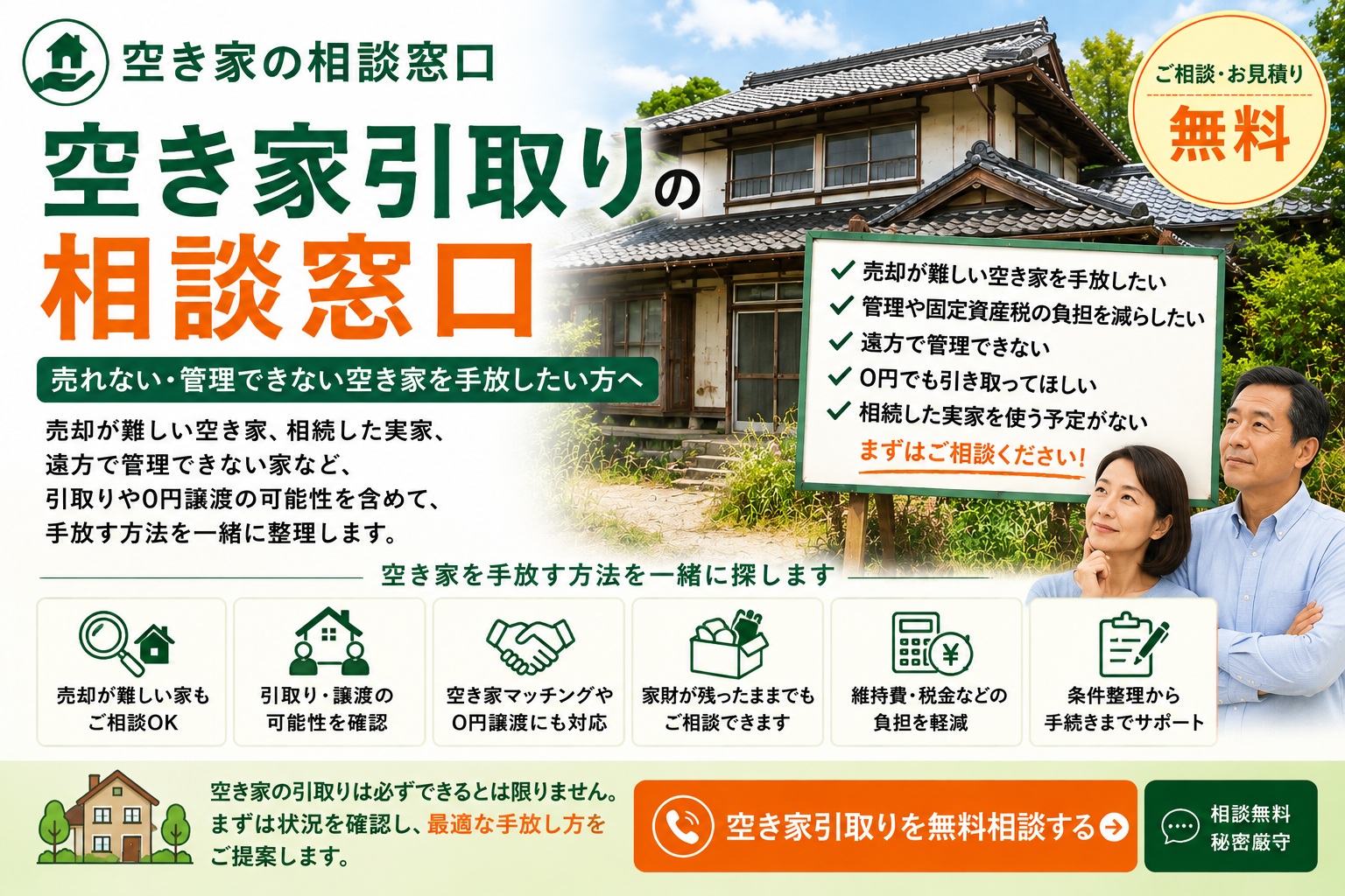 空き家引取りの相談窓口